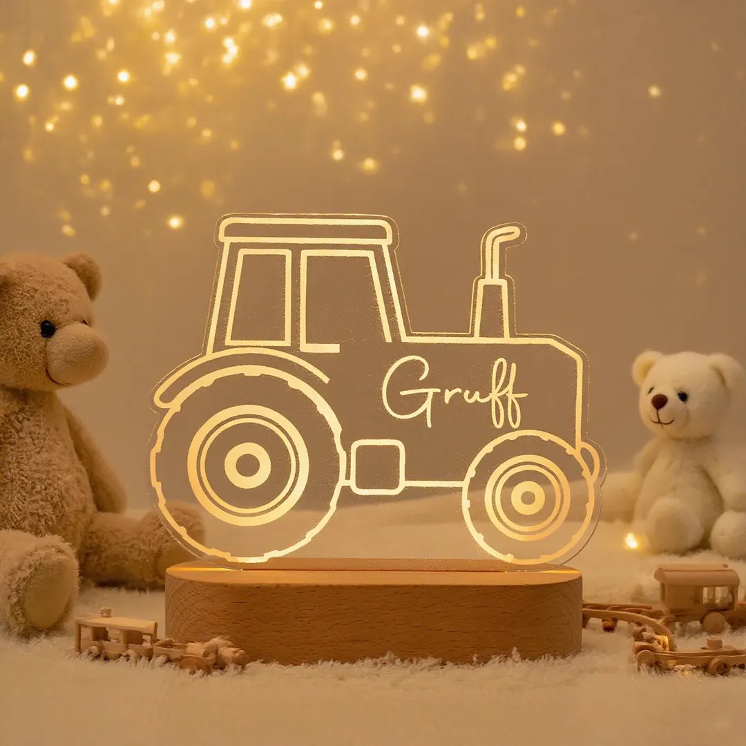 Personalised Tractor Night Light,nursery Decor,kids Gift,night Light,children's Night Light,digge... | Etsy (US)