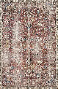 Chris Loves Julia x Loloi Jules JUL-01 Merlot / Multi Oriental Area Rug 2'-0" x 5'-0" | Amazon (US)