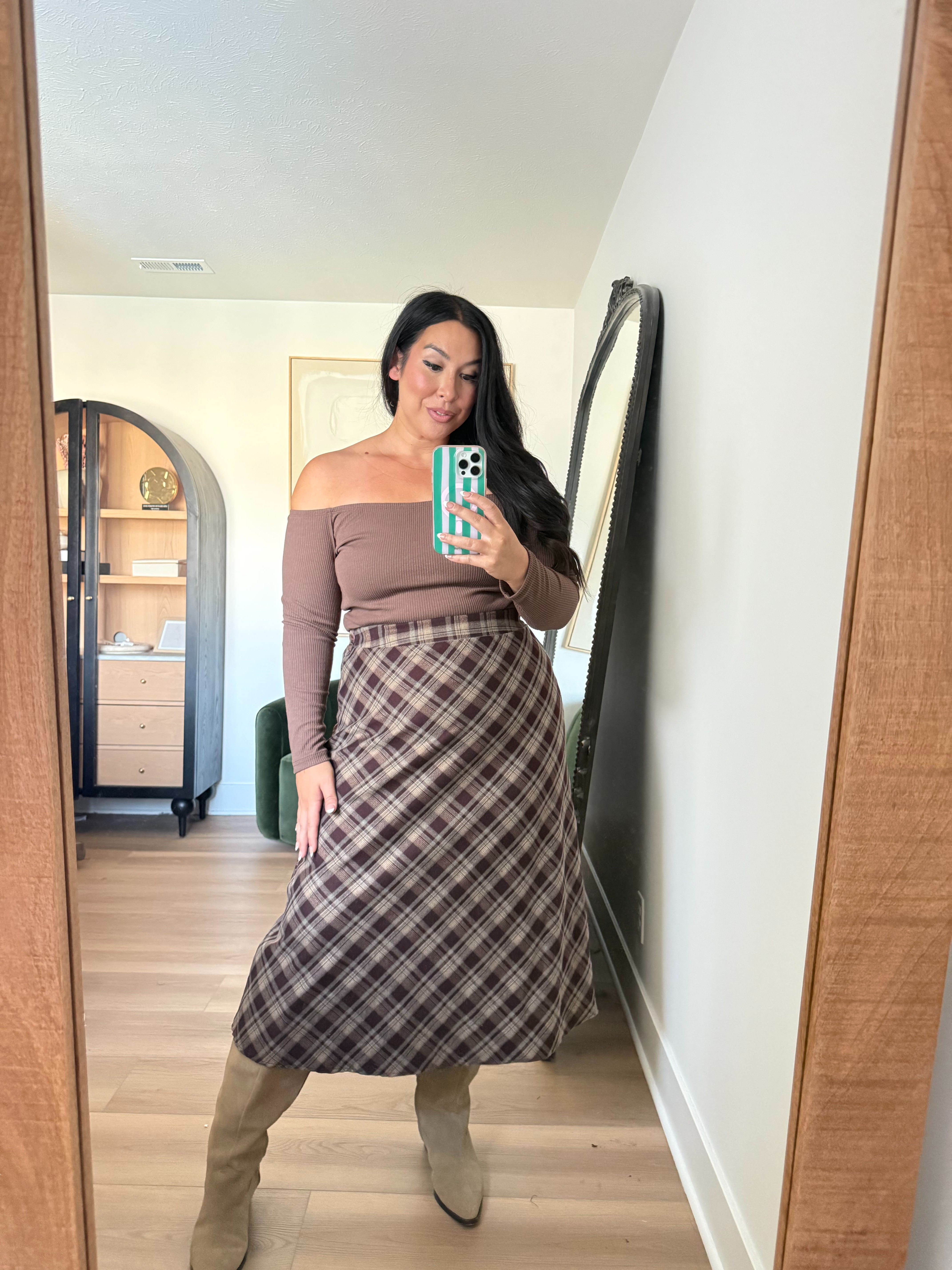 I am loving anything plaid right now and this one is so nice! Paired with the cutest off the shoulder top! amazon fashion, amazon finds, amazon romper, amazon fall finds, amazon dresses, fall dresses, fall style, family photos, midsize, affordable 

 #LTKSeasonal #LTKMidsize