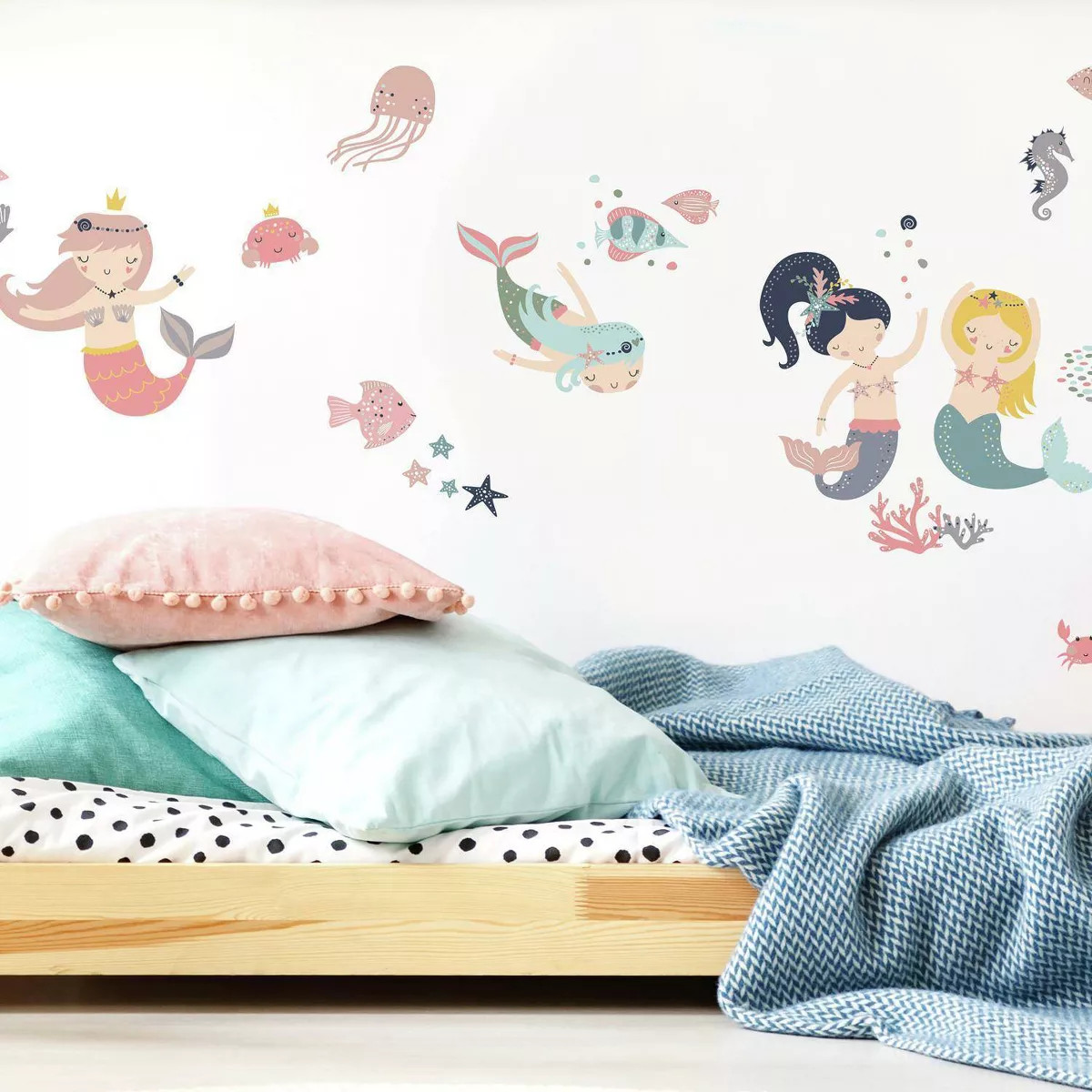 Sweet Pastel Mermaids Peel and Stick Wall Decal - RoomMates | Target