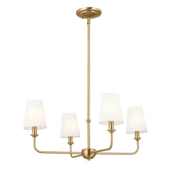 Kichler Pallas 4-Light Brushed Brass Traditional Dry rated Chandelier | Lowe's