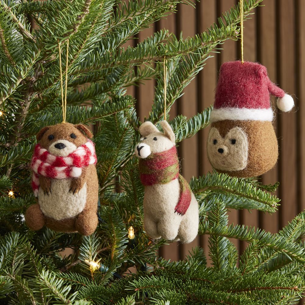 Felt Scarf Animal Ornaments | West Elm (US)