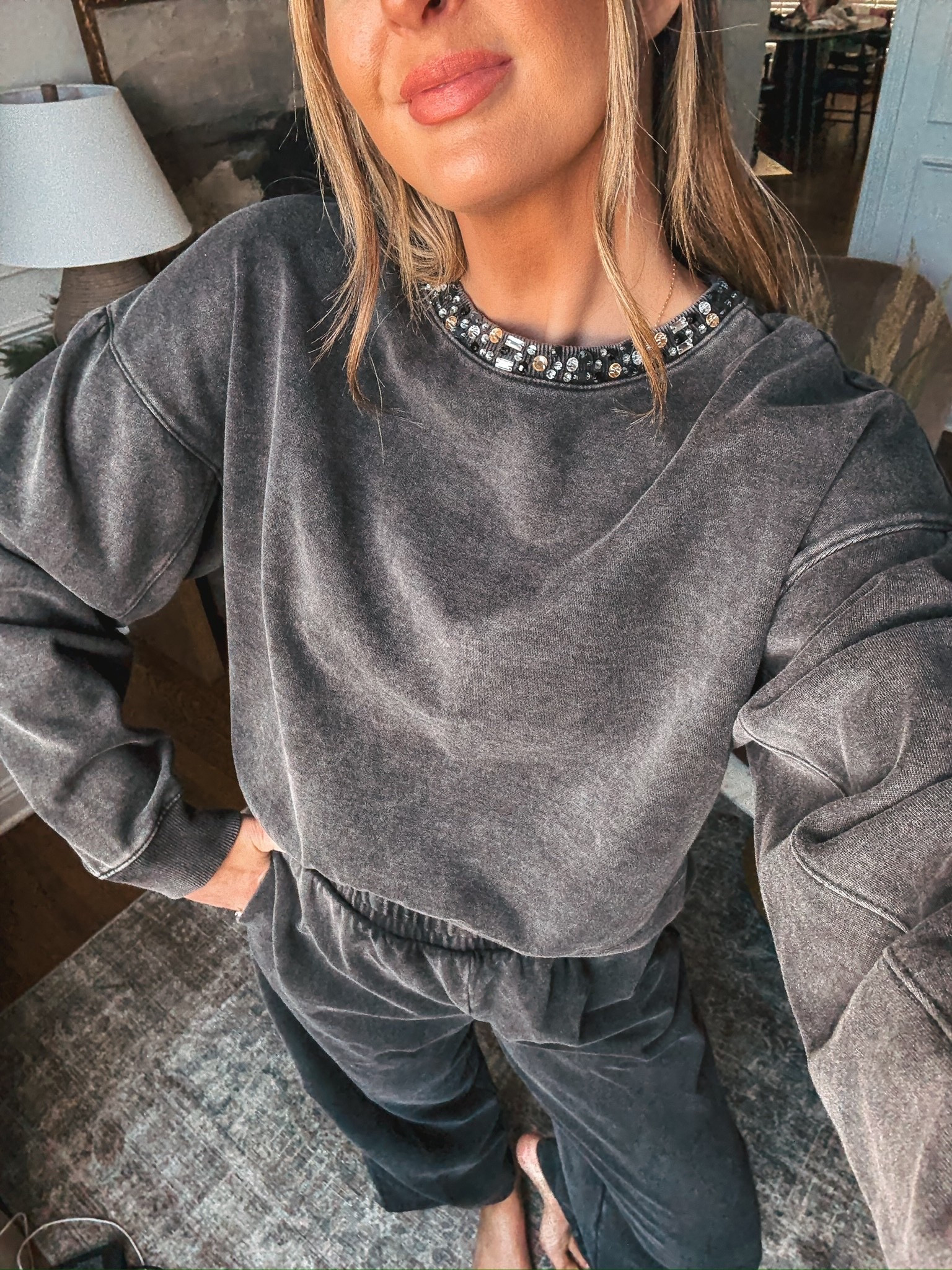 This rhinestone detail sweatshirt and matching pants is soo cute!! 

#LTKGiftGuide #LTKHoliday #LTKSeasonal