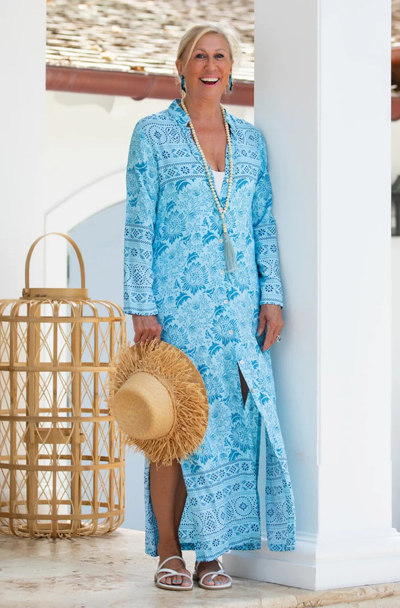 Mandarin Duster / Turquoise | Walker&Wade