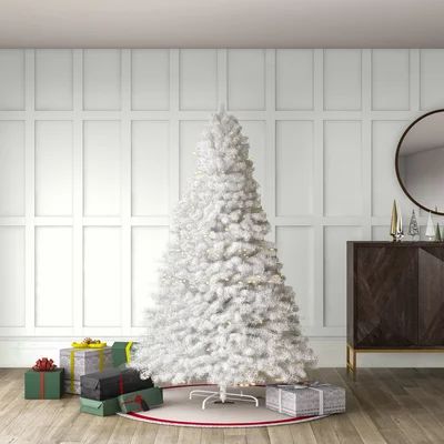 Dunhill Fir 7.5' White Artificial Christmas Tree with 750 Clear/White Lights Mercury RowÂ® | Wayfair North America