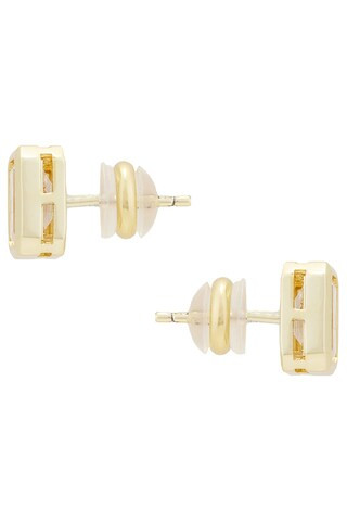 Emerald Cut Bezel Stud Earring in Gold | Revolve Clothing (Global)