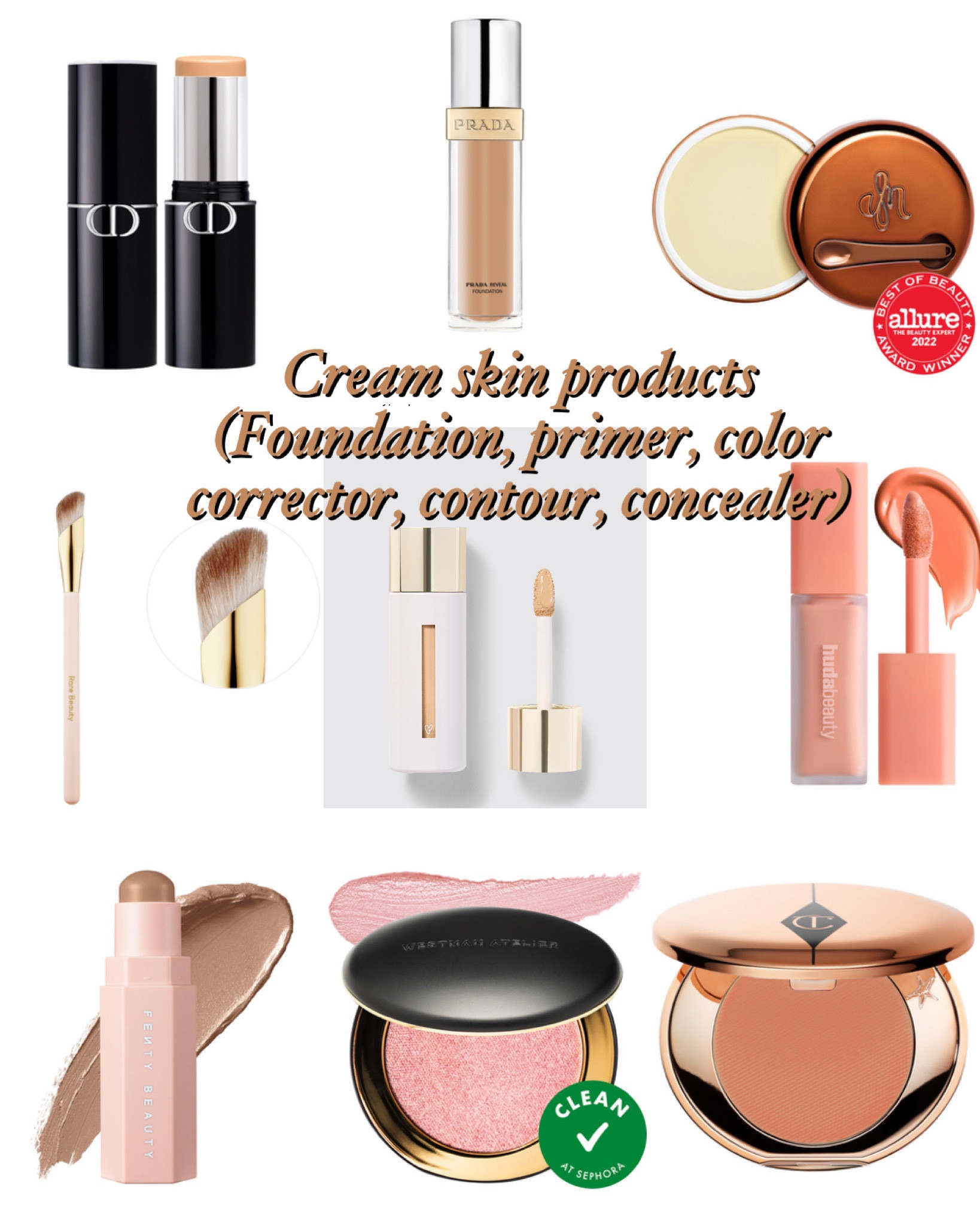 Top cream products! Concealer, color correctors, highlighter, contour, foundation, primer 

#LTKOver40 #LTKSaleAlert #LTKBeauty