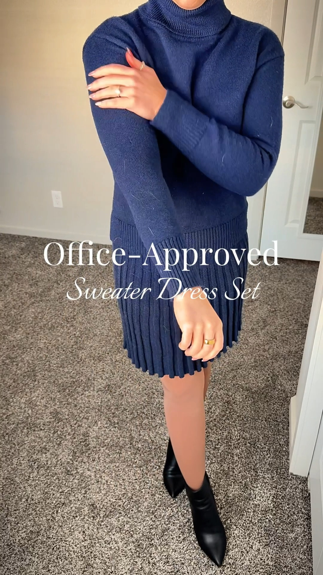 Love a 2 piece set to make getting dressed easy, and the length on this skirt makes it an immediate yes for the office! #sweaterdress #winteroutfits #officeoutfit

#LTKootd #LTKWorkwear #LTKMidsize