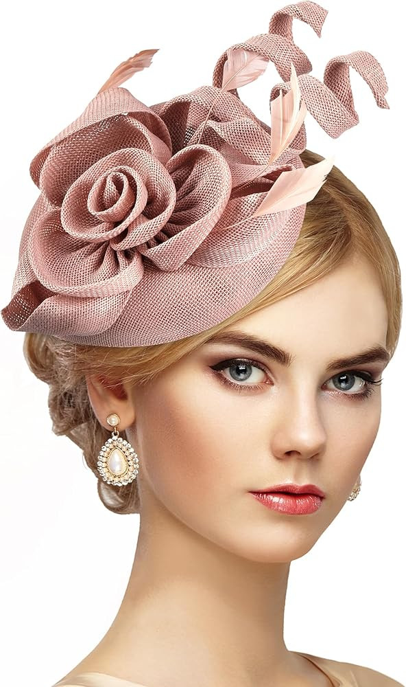 2025 Victoria Derby Fascinator - Kentucky Church Hats 1920s 50s Vintage Tea Party Hat with Hair C... | Amazon (US)