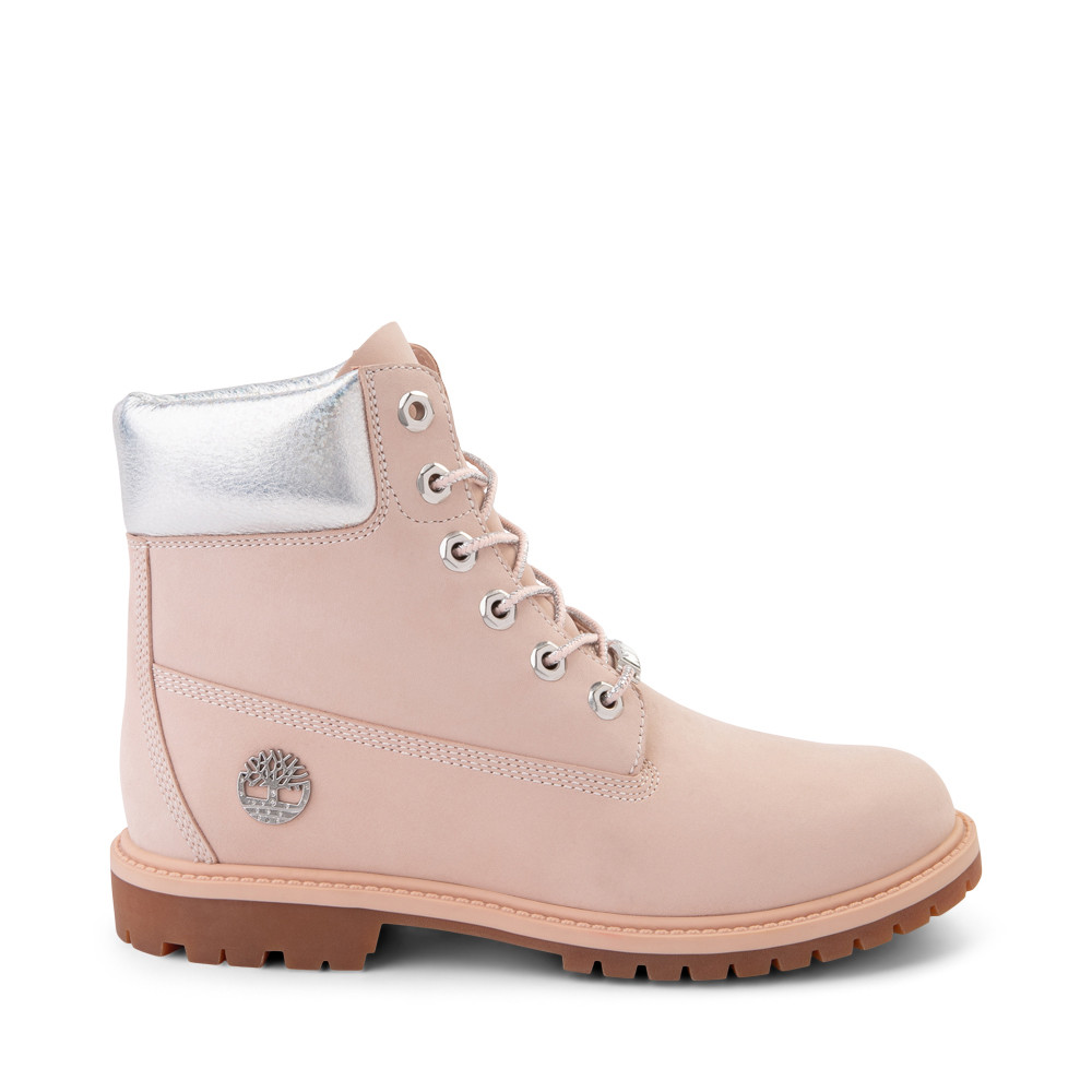 Womens Timberland 6" Metallic Collar Premium Boot - Cameo Rose / Silver | Journeys