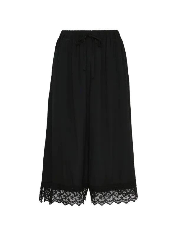 cropped lace trim trousers | Farfetch Global