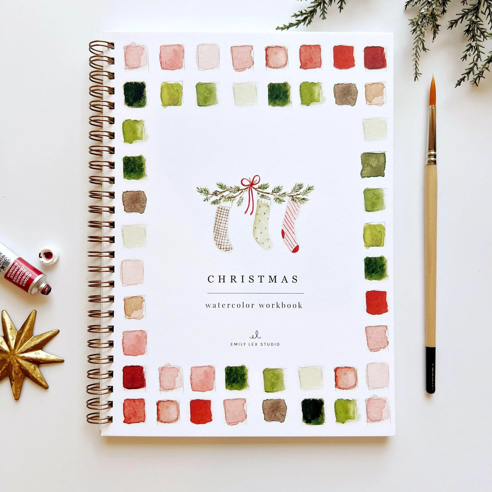 christmas watercolor workbook | Emily Lex Studio