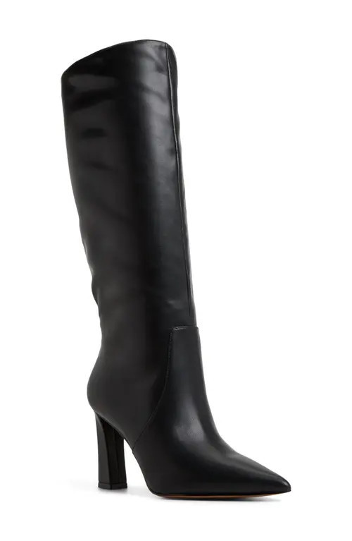 ALDO Nathalee Pointed Toe Knee High Boot in Open Black at Nordstrom, Size 10 | Nordstrom