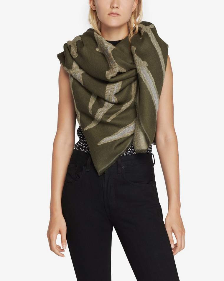 Rag & Bone - Oversize Dagger Scarf - ARMY GREEN - ONE SIZE | rag + bone