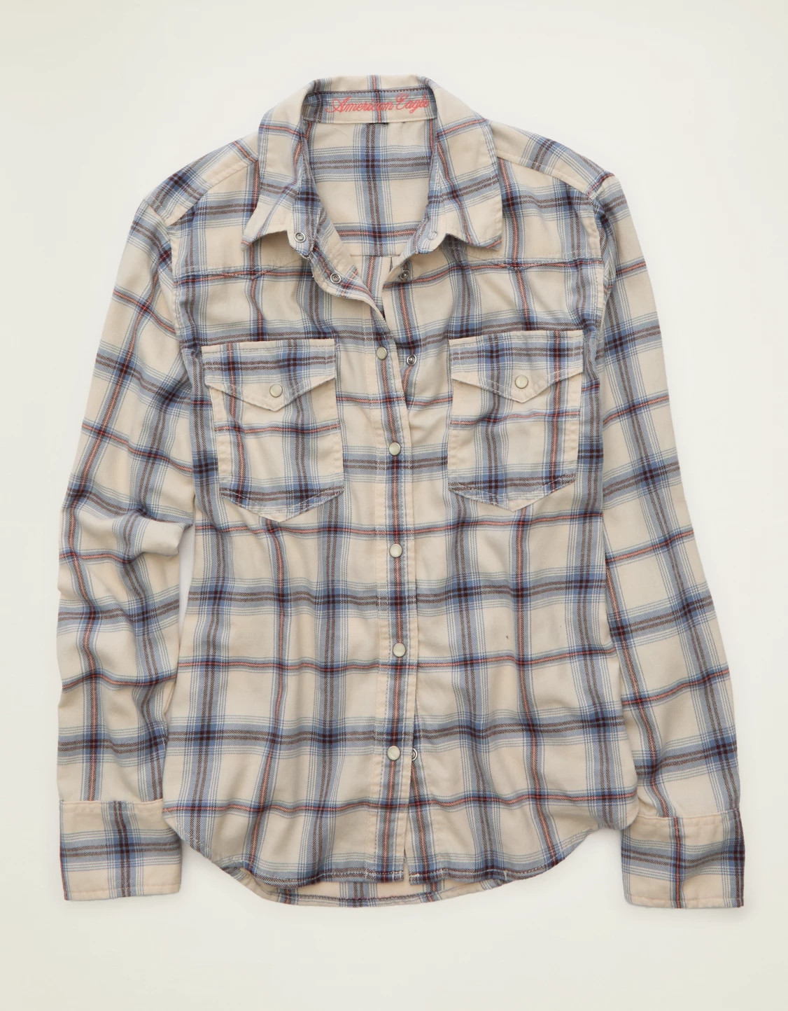 AE Throwback Flannel Button-Up Shirt | American Eagle Outfitters (US & CA)