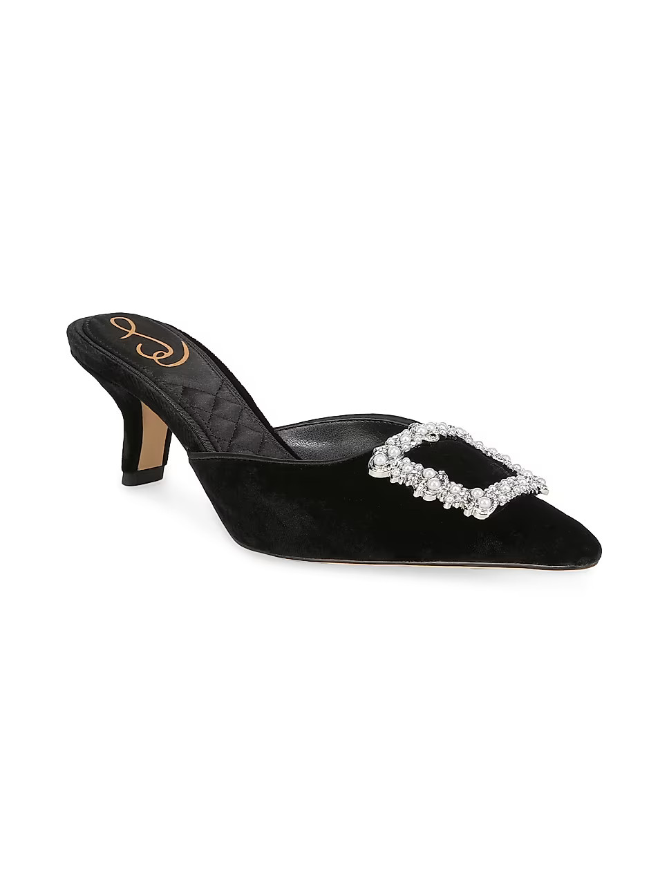 Brit 55MM Velvet Kitten-Heel Mules | Saks Fifth Avenue