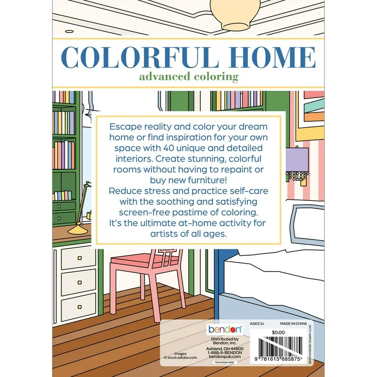 Colorful Home Advanced Coloring Book \u2013 80 Pages of Intricate Designs for Teens & Adults \u20... | Walmart (US)