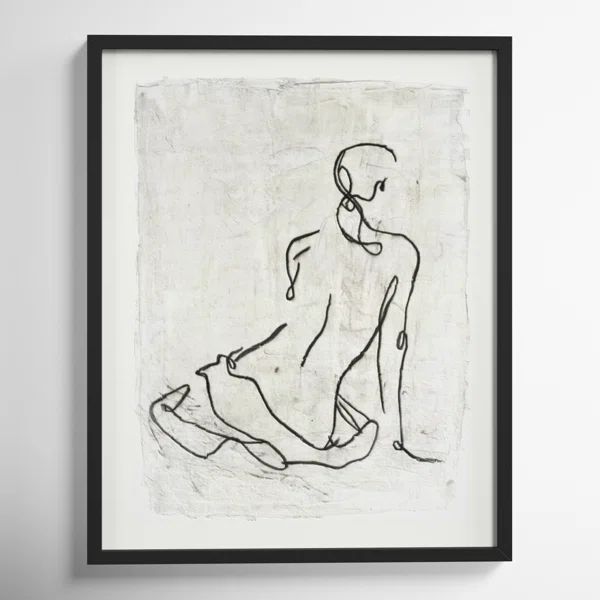 Embellished Gestural Contour I (Nude) - Picture Frame Drawing Print | Wayfair North America