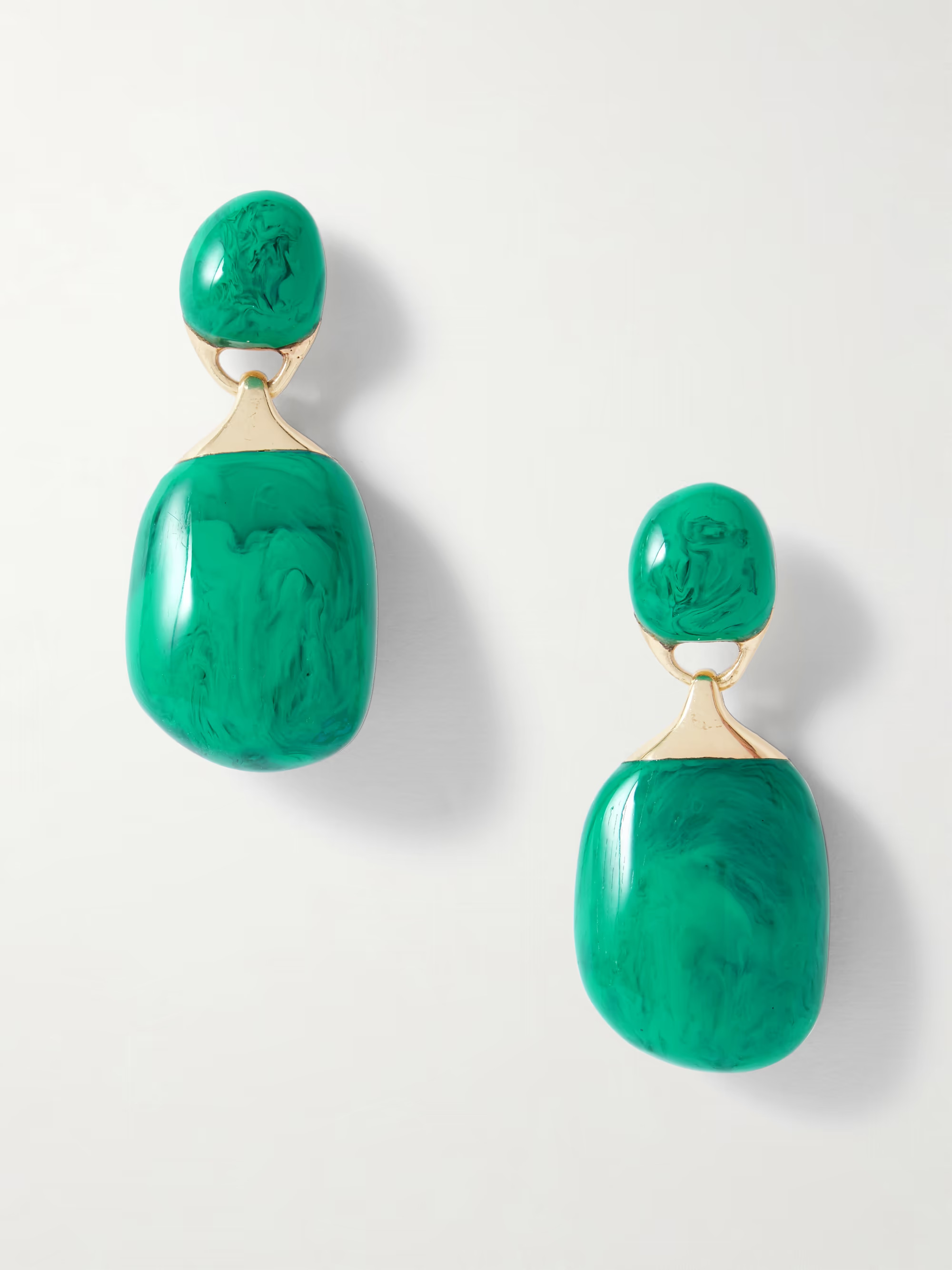 River Rock small gold-plated and resin earrings | NET-A-PORTER (UK & EU)