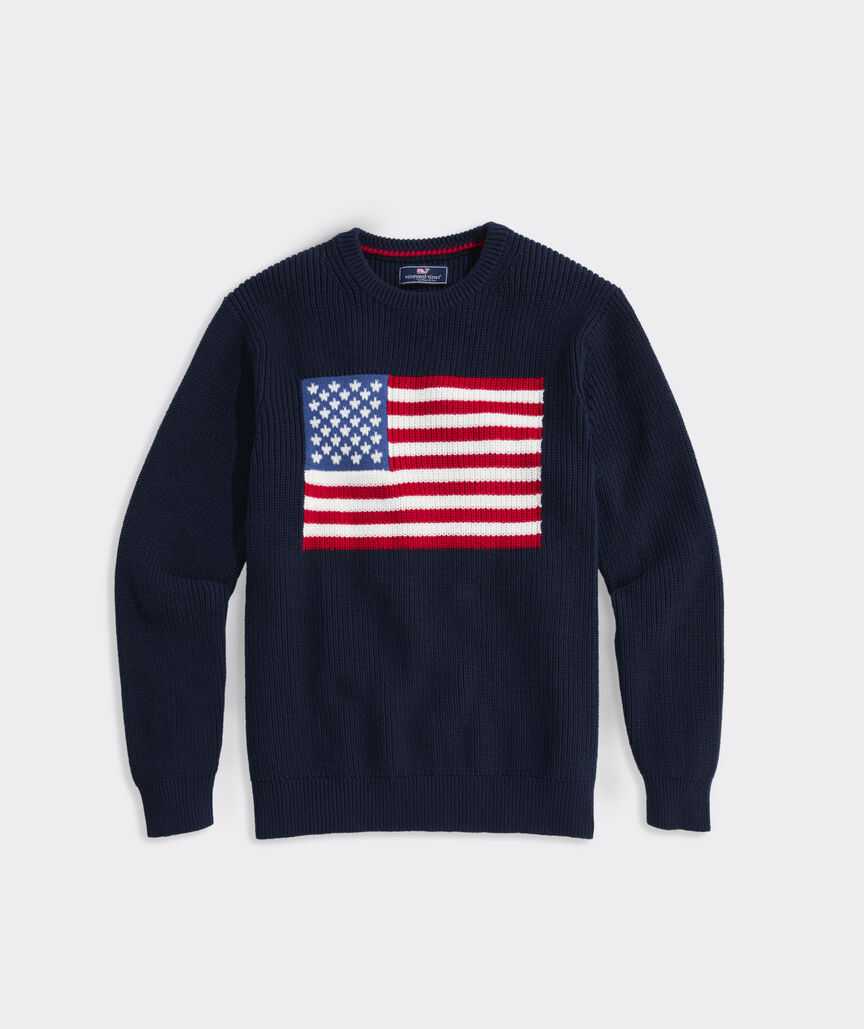 American Flag Cotton Crewneck Sweater | vineyard vines