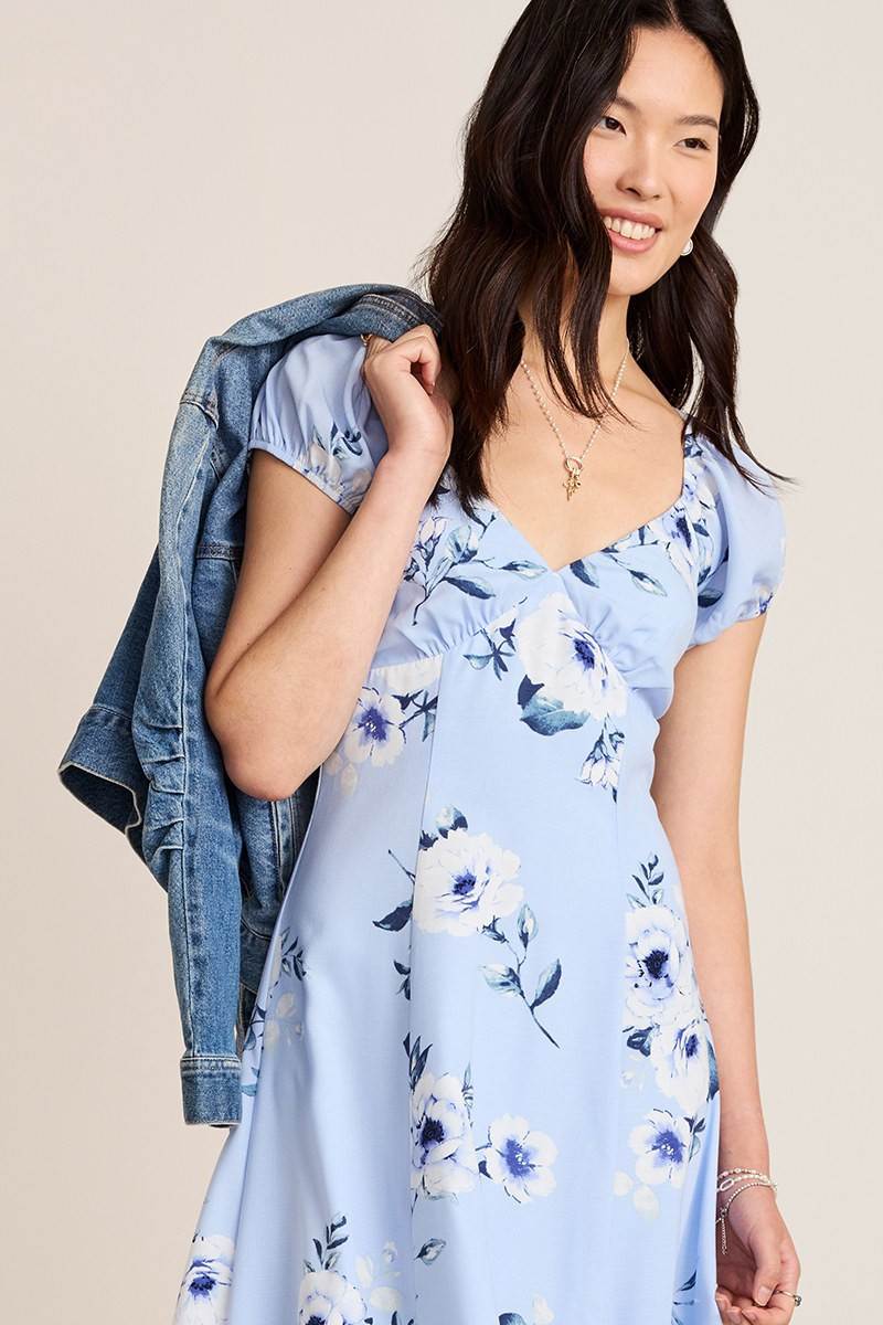 Cathryn Floral Tie Back Midi Dress | Francesca's