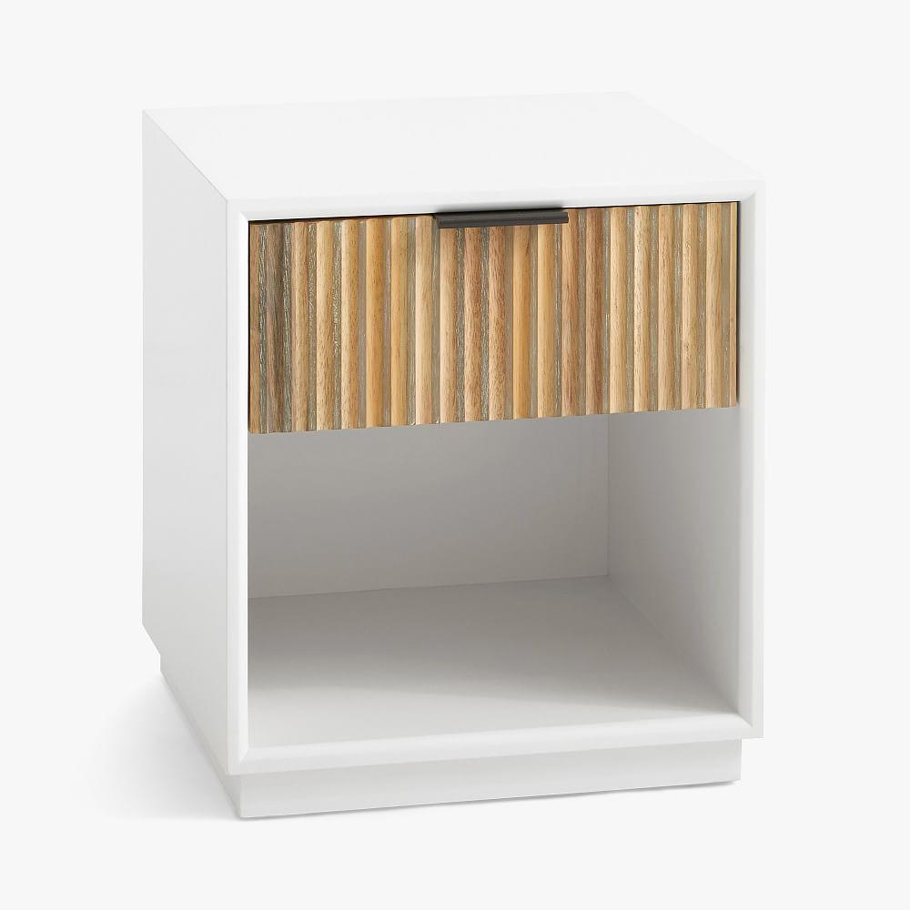 west elm x pbt Quinn Nightstand, White & Cerused White | Pottery Barn Teen