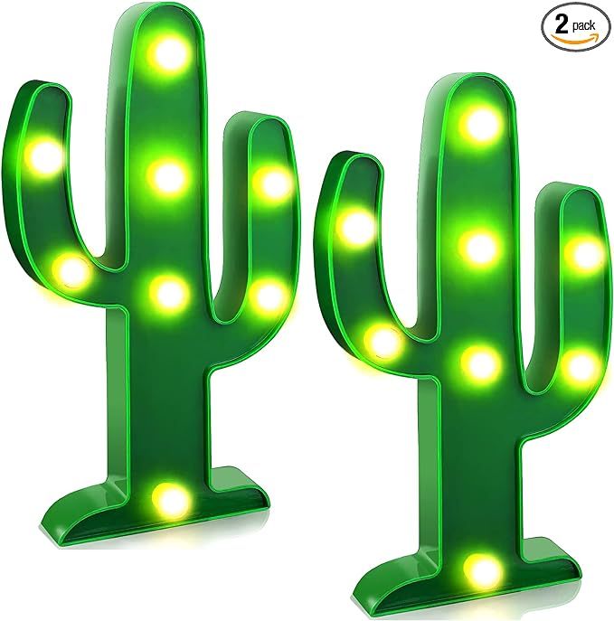 YiaMia 2 Pieces LED Night Light LED Cactus Light Table Lamp Light for Kids' Room Bedroom Gift Par... | Amazon (US)