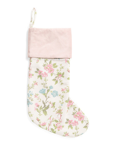 22in Shabby Chic Floral Stocking | Garlands & Trimmings | Marshalls | Marshalls