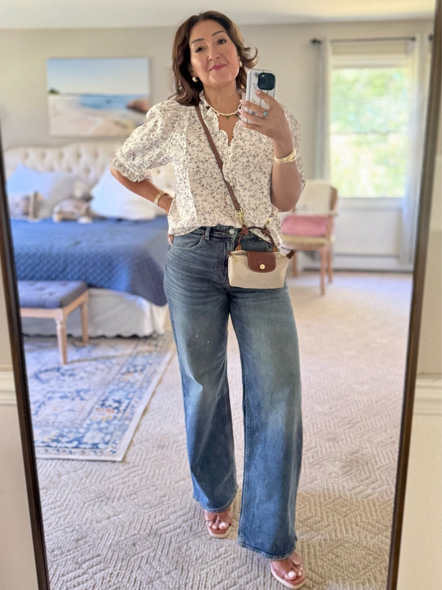 Outfit of the day. Wide leg denim is on point and totally love this soft wash. They come in several colors and sizing is true to size. ￼

#LTKSeasonal #LTKSaleAlert #LTKmomlife