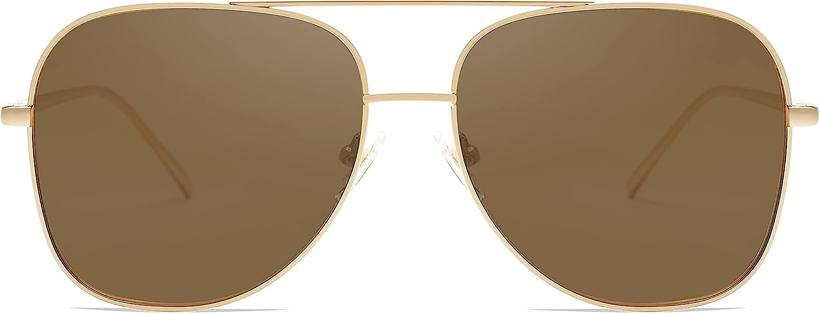 SOJOS Retro Square Aviator Sunglasses for Women Men, Classic 70s Big Womens Metal Gradient Sun Glass | Amazon (US)