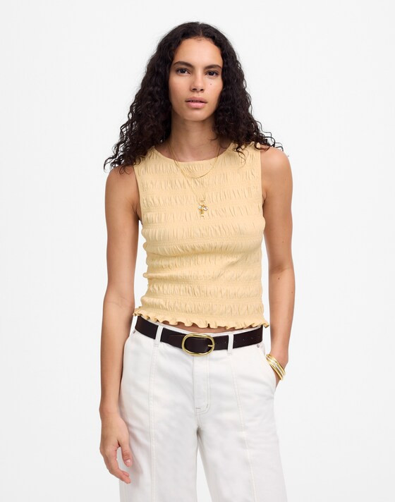 Smocked Boatneck Tank | Madewell | Madewell