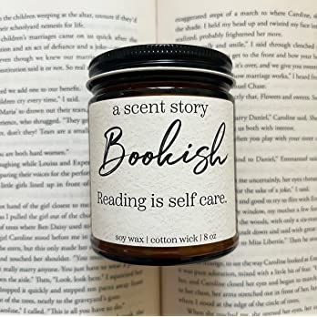 A Scent Story Candles, Reading is Self-Care, Scented Soy Wax, 8oz Amber Jar, Bookish Candle | Amazon (US)