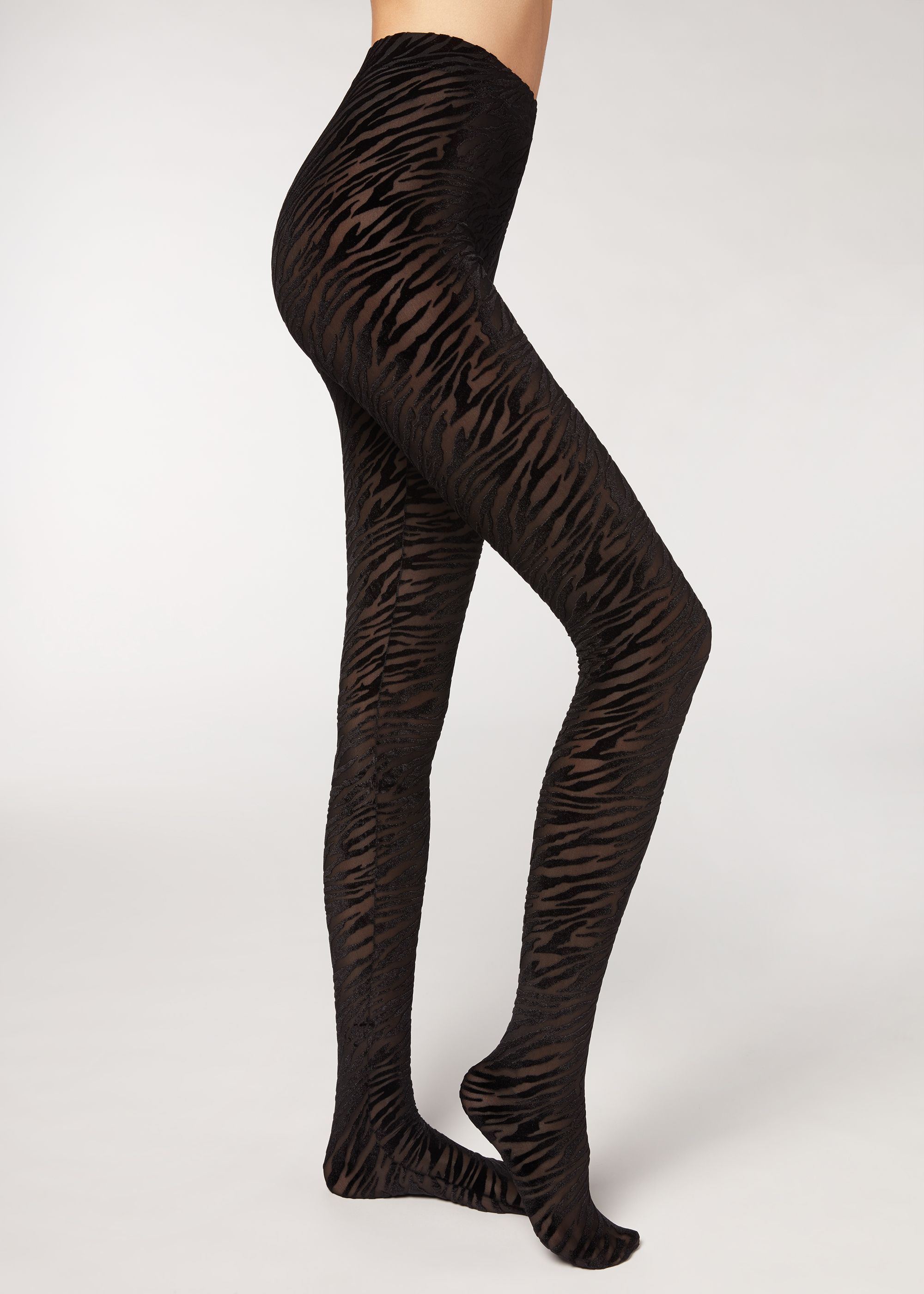 Zebra Flocked Devoré Tights - Calzedonia | Calzedonia US