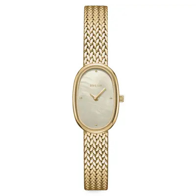 BREDA Jane Tethered Mesh Strap Watch, 18mm in Two-Tone at Nordstrom | Nordstrom