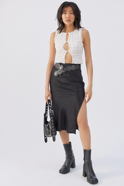 UO Edy Satin Midi Skirt | Urban Outfitters (US and RoW)