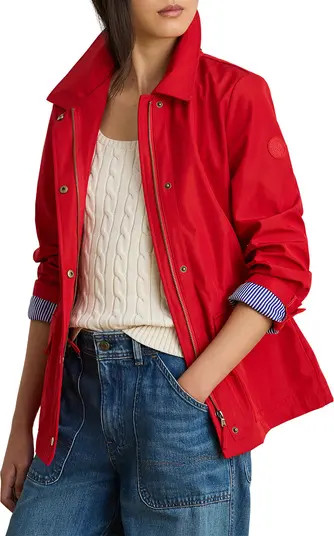 Lauren Ralph Lauren Hooded Bonded Raincoat | Nordstrom | Nordstrom