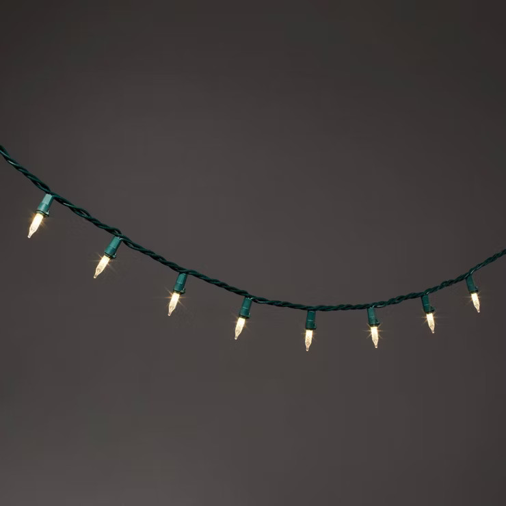 60ct LED Faceted Mini String Light with Green Wire - Wondershop™ | Target