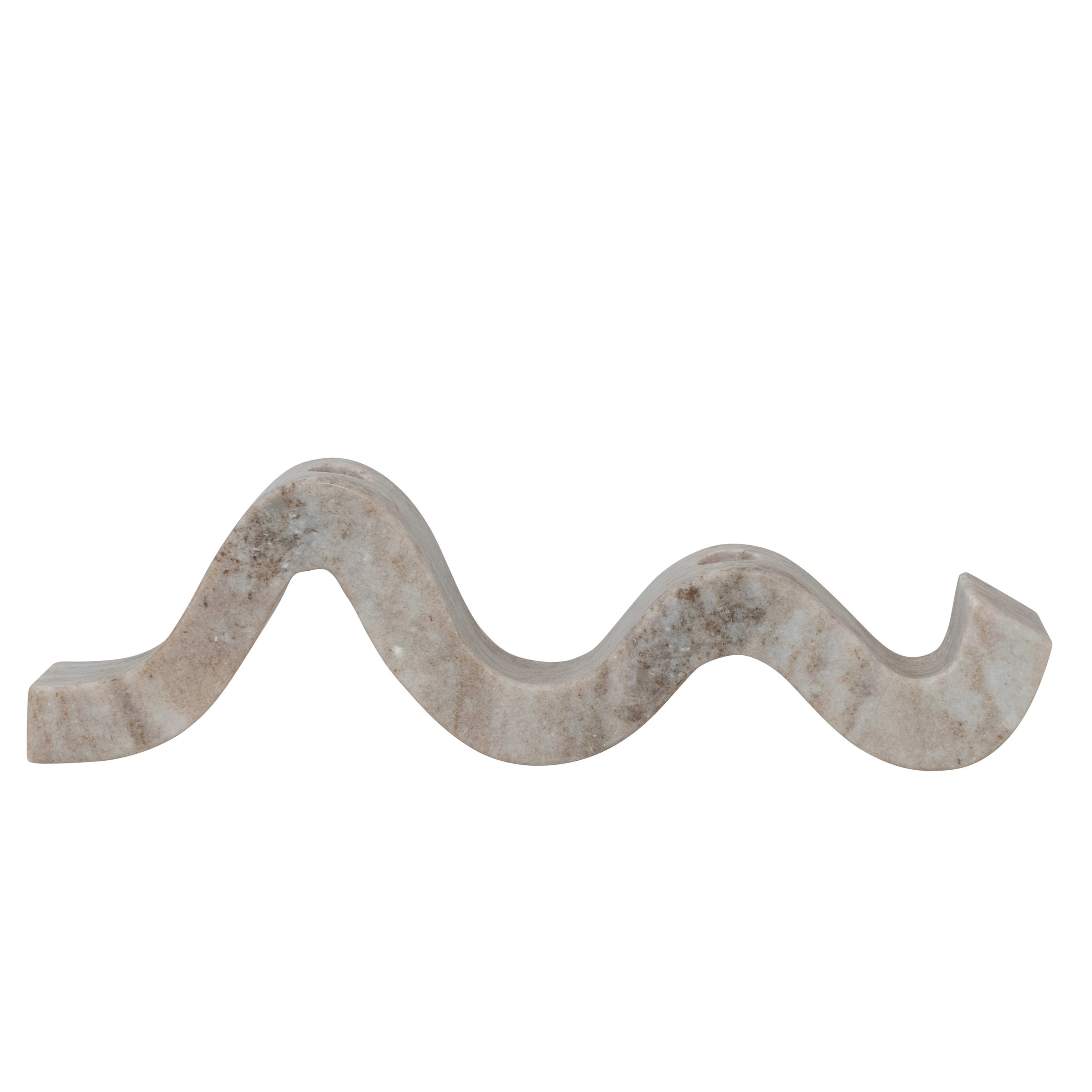 Marble Wave Double Taper Candle Holder - 14.5"L x 4.0"W x 2.0"H | Bed Bath & Beyond