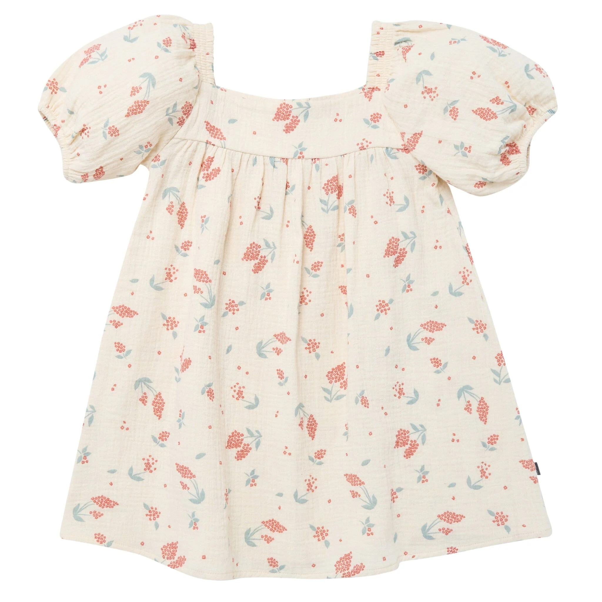 Infant & Toddler Girls Beige Tossed Lavender Puff Sleeve Dress | Gerber Childrenswear