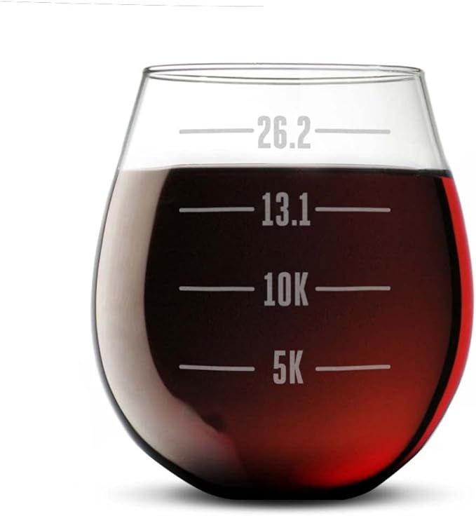 Gone For a Run Running Stemless Wine Glass Runner's Measurements | Amazon (US)