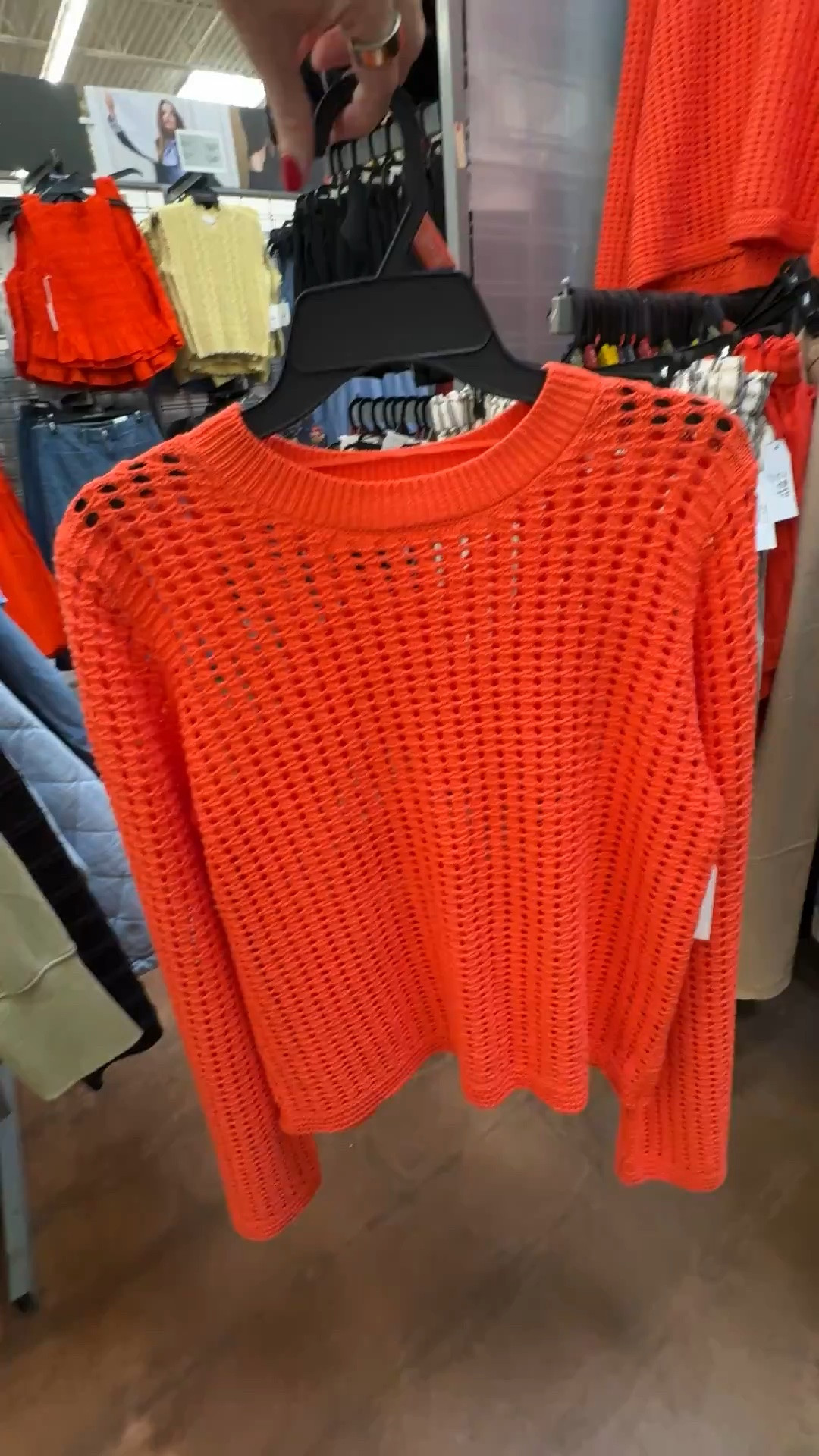 Such a pretty coral open knit sweater from Walmart

#LTKootd