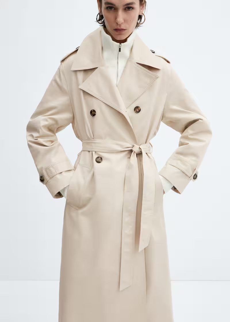 Double-button trench coat -  Women | Mango USA | MANGO (US)