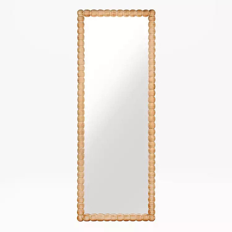 Natural Beaded Wood Ellie Leaner Mirror | Kirklands Home | Kirklands