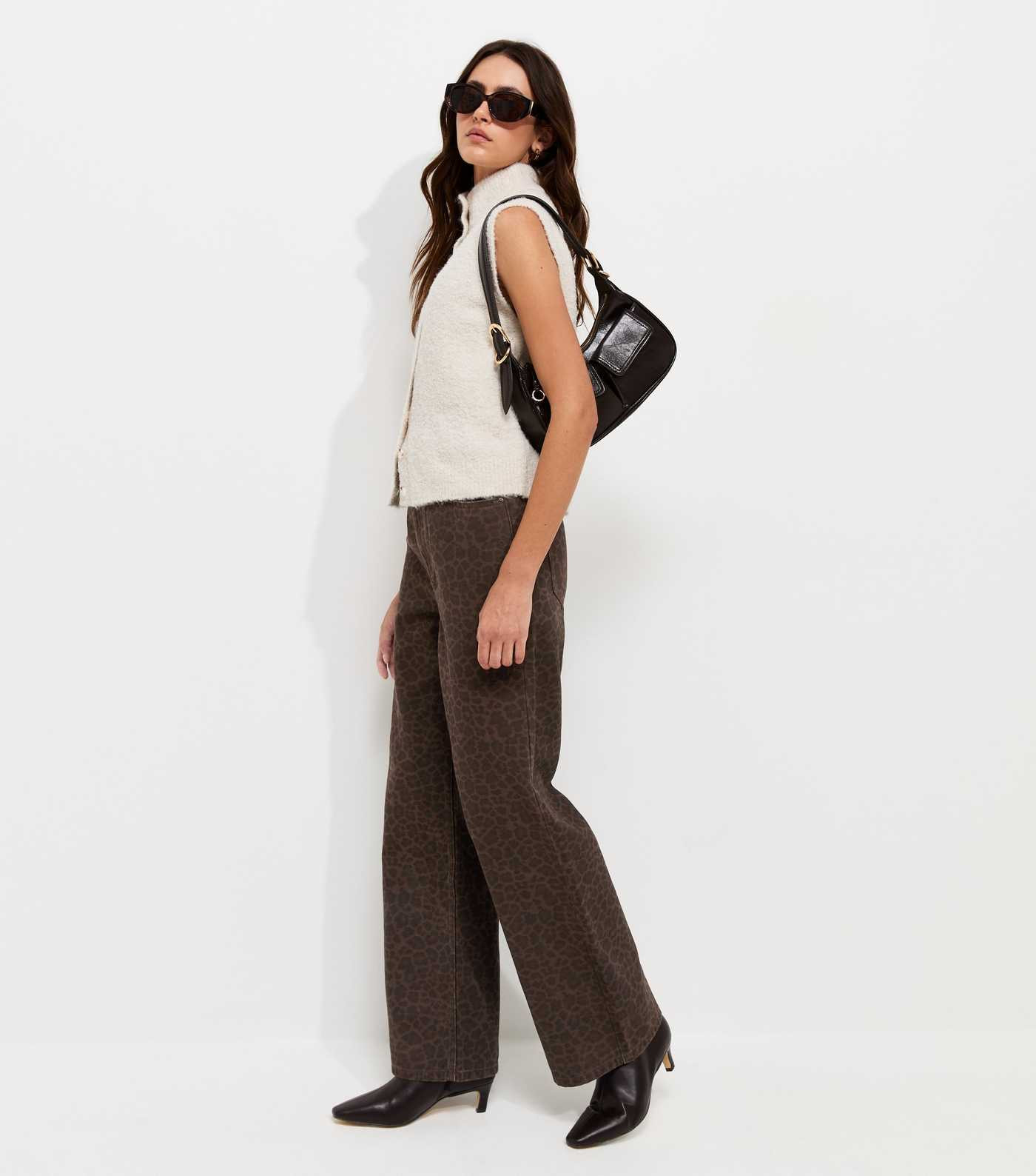 Brown Leopard Print Wide Leg Jeans | New Look | New Look (UK)