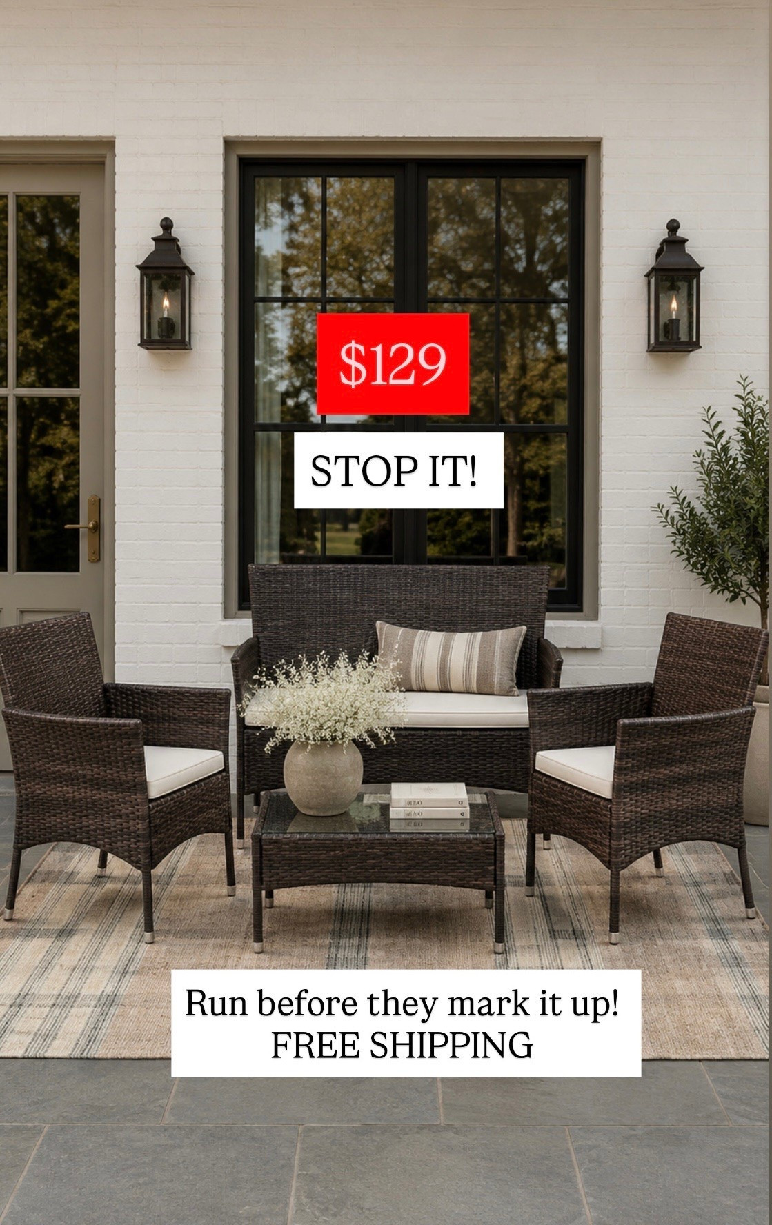 How cute is this set and how is it? This slow conversation set on sale. Small space conversation set Wicker conversation set from Walmart.

#LTKSaleAlert #LTKHome