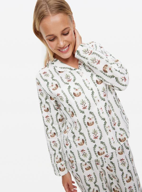 Christmas Pudding Printed Woven Traditional Pyjamas 24 | Tu Clothing