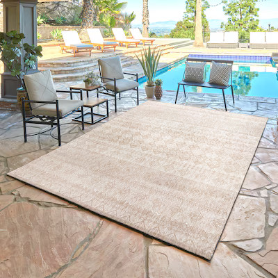 GERTMENIAN Tropea 5 X 7 (ft) Darcy Beige Indoor/Outdoor Tribal Area Rug | Lowe's