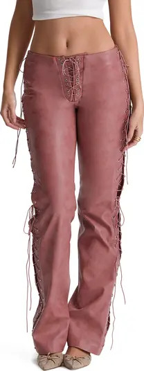 Drew Lace-Up Faux Leather Trousers | Nordstrom