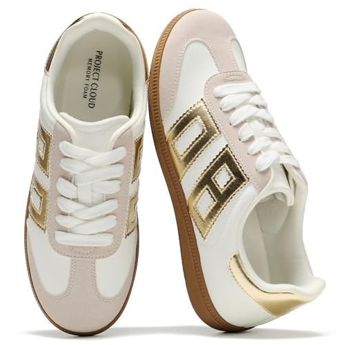Project Cloud Sneakers for Women 2026 - Breathable Womens Shoes Memory Foam Insole Casual Sneakers Non Slip Womens Sneakers - Breathable Lightweight Walking Shoes (Brita, GOLDCOMBO,9M) | Amazon (US)
