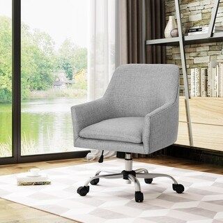 Johnson Mid Century Modern Fabric Home Office Chair with Chrome Base by Christopher Knight Home (Gre | Bed Bath & Beyond